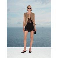 M&S Satin Lace Trim Shorts Black