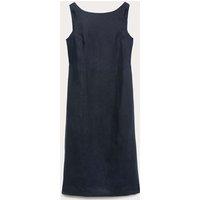 JAEGER Pure Linen Slash Neck Midi Column Dress Navy