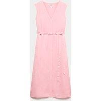JAEGER V-Neck Midi Column Dress Pink
