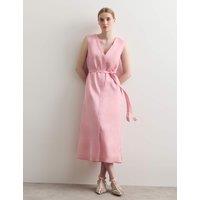 JAEGER V-Neck Midi Column Dress Pink