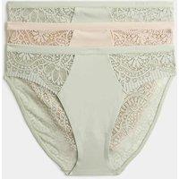 Body by M&S 3pk Body Soft High Leg Knickers Pale Apple