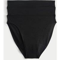 M&S 3 Pack No VPL Period Bikini Knickers Black