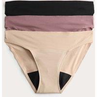 M&S 3 Pack No VPL Period Bikini Knickers Black Mix