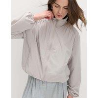 M&S Stormwear Lightweight Funnel Neck Gathered Jacket Grey
