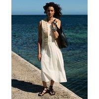 M&S Pure Cotton Studded Gilet Ecru