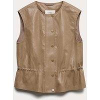 M&S Faux Leather Utility Gilet Mocha