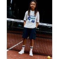 M&S x club de padel Pure Cotton Graphic T-Shirt (6-16 Yrs) Ivory