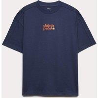 M&S x club de padel Pure Cotton Graphic T-Shirt (6-16 Yrs) Navy