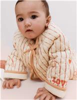 Pure Cotton Striped Quilted Jacket (0-3 Yrs)