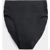 M&S 3 Pack Heavy Absorbency No VPL Period High Leg Knickers Black