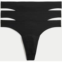 M&S 3 Pack No VPL Light Absorbency Period Thongs Black