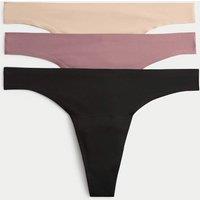 M&S 3 Pack No VPL Light Absorbency Period Thongs Black Mix