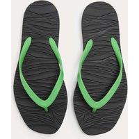 M&S Flat Flip Flops Green Mix