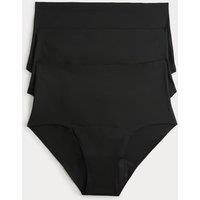 M&S 3 Pack No VPL Period Full Briefs Black