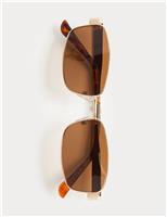 M&S Metal Polarised Sunglasses Silver