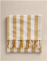 Pure Cotton Woven Striped Throw