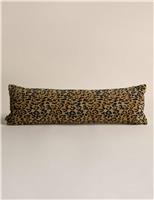 Velvet Leopard Print Long Bolster Cushion