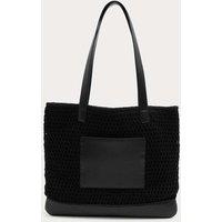M&S Pure Cotton Crochet Style Tote Bag Black