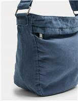 M&S Casual Twill Messenger Bag Mid Blue