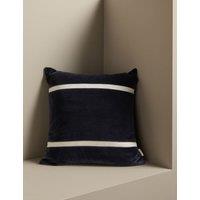 M&S X Kelly Hoppen Pure Cotton Double Stripe Cushion Navy Mix