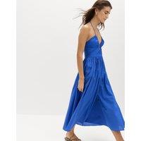 M&S Pure Cotton Cutout Midaxi Beach Dress Cobalt