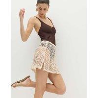 M&S Broderie Mini Beach Skirt Neutral