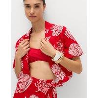M&S Pure Cotton Printed Beach Shirt Red Mix