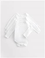 M&S 3 Pack DreamSkin Long Sleeve Bodysuit (5lbs-3 Yrs) White