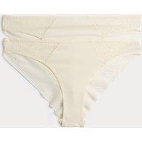 Body by M&S 2 Pack Body Lace Brazilian Knickers Ivory