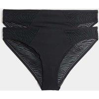 Body by M&S 2 Pack Body Lace Brazilian Knickers Black