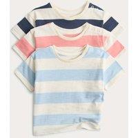 M&S 3 Pack Pure Cotton Striped Tops (0-5 Yrs) Blue Mix