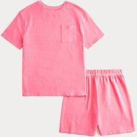 M&S Pure Cotton Waffle Short Pyjamas (1-16 Yrs) Pink