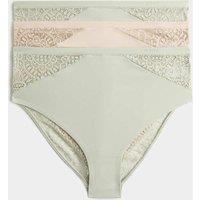 Body by M&S 3pk Body Soft High Waisted Brazilian Knickers Pale Apple