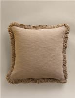 Pure Cotton Textured Fringe Cushion