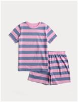 Kids Pure Cotton Striped Short Pyjamas (1-16 Yrs)