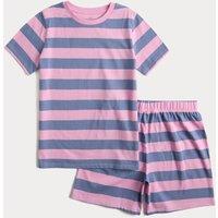 M&S Pure Cotton Striped Short Pyjamas (1-16 Yrs) Multi