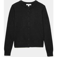 M&S Crew Neck Button Through Cardigan Black