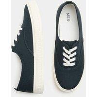 M&S Canvas Plimsoll Trainers Navy