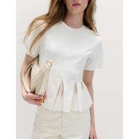 M&S Cotton Rich Crew Neck Top Soft White