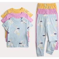 M&S 3 Pack Pure Cotton Animal Pyjama Sets (1-8 Yrs) Blue
