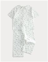 M&S Pure Cotton Ditsy Floral Seersucker Pyjamas (1-8 Yrs) Ivory Mix