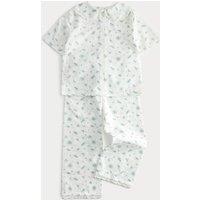 M&S Pure Cotton Ditsy Floral Seersucker Pyjamas (1-8 Yrs) Ivory Mix