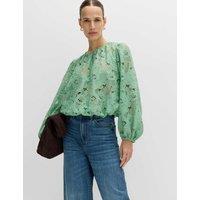 M&S Lace Cutwork Detail Blouse Grass