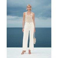 M&S Cotton Blend Crochet-Style Knitted Vest Light Cream
