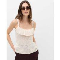 M&S Cotton Rich Textured Scoop Neck Knitted Vest Vanilla
