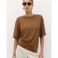 M&S Drape Waisted T-Shirt Chocolate