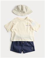 3 Piece Pure Cotton Outfit with Hat (0-5 Yrs)