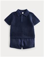 2 Piece Knitted Polo Shirt and Chino Shorts (0-5 Yrs)