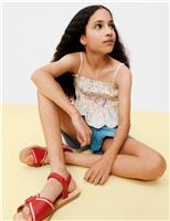 Cotton Rich Shirred Cami Vest Top (6-16 Years)