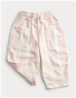 Pure Cotton Striped Barrel Leg Trousers (2-8 Yrs)